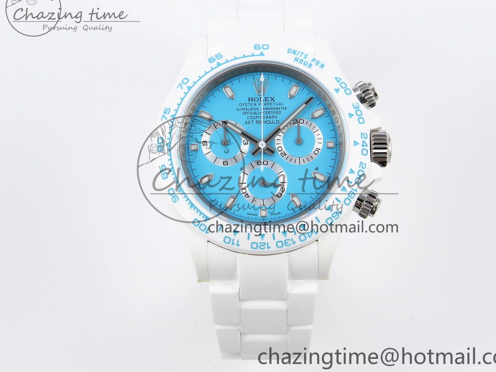 1224 Daytona AET White Ceramic Case and Bracelet Tiffany Blue Dial SA4130 V GoAnywhere 1889
